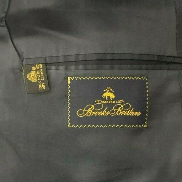 Brooks Brothers Wool Blazer Jacket 43 Navy Striped - Picture 7 of 7